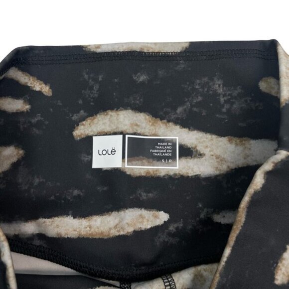 LOLË Burst High-Waisted Ankle Leggings Sz Small Sand Dunes Black - Picture 7 of 9